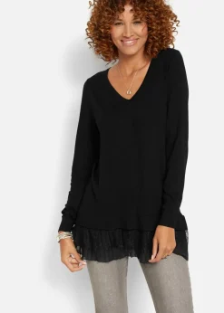 Feinstrickpullover aus fließendem Viskose-Mix