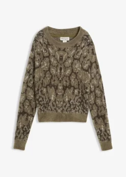 Feinstrickpullover aus flauschigem Federgarn