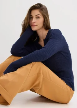 Feinstrickpullover aus softem Viskose-Mix