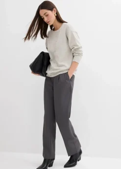 Feinstrickpullover mit asymmetrischer Knopfleiste