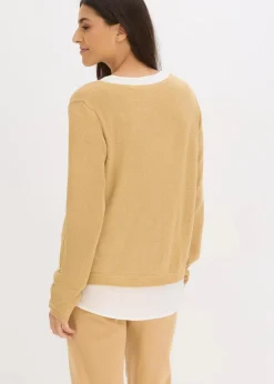 Feinstrickpullover mit Bluseneinsatz