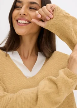 Feinstrickpullover mit Bluseneinsatz