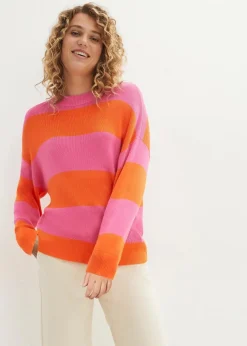 Feinstrickpullover mit Blockstreifen