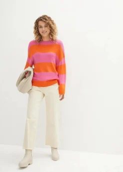 Feinstrickpullover mit Blockstreifen