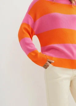 Feinstrickpullover mit Blockstreifen