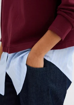 Feinstrickpullover mit Bluseneinsatz