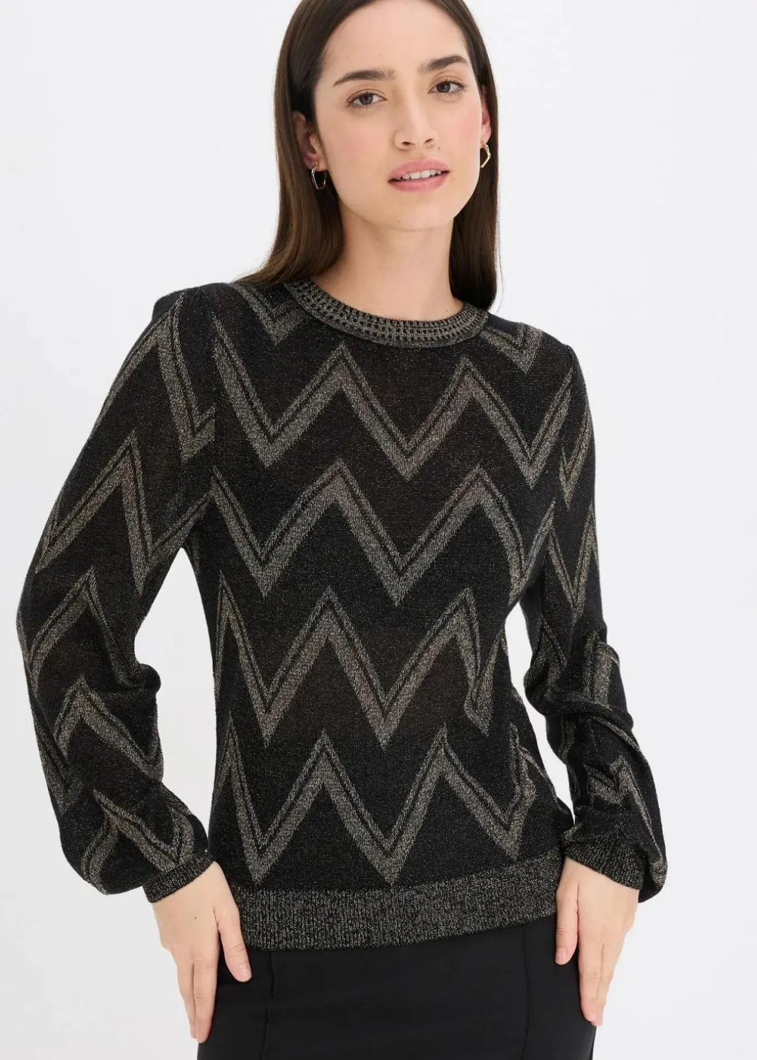 Feinstrickpullover mit Glitzereffekt