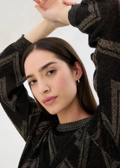 Feinstrickpullover mit Glitzereffekt