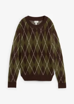 Feinstrickpullover mit Karomuster