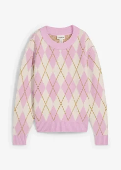 Feinstrickpullover mit Karomuster