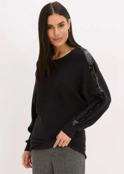 Feinstrickpullover mit Pailletten