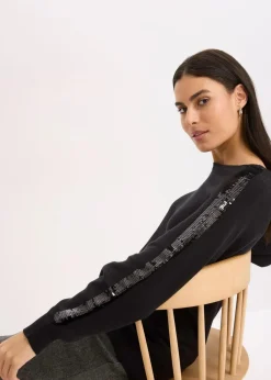 Feinstrickpullover mit Pailletten