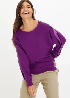 Feinstrickpullover mit Pailletten