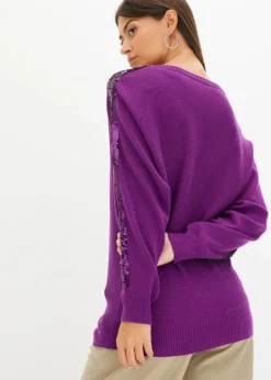 Feinstrickpullover mit Pailletten