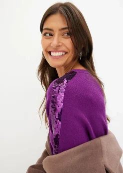 Feinstrickpullover mit Pailletten