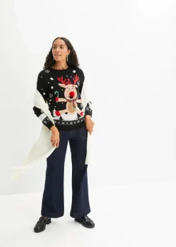 Feinstrickpullover mit Rundhalsausschnitt