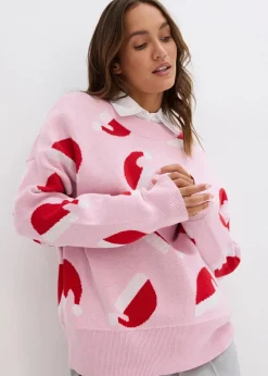 Feinstrickpullover mit Rundhals, oversized