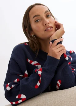 Feinstrickpullover mit Rundhals, oversized