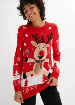 Feinstrickpullover mit Rundhalsausschnitt