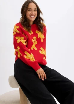 Feinstrickpullover mit Rundhals, oversized