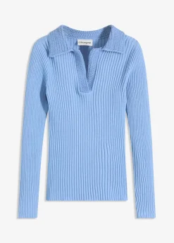 Feinstrickpullover mit schmückendem Kragen