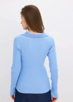 Feinstrickpullover mit schmückendem Kragen