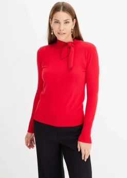 Feinstrickpullover mit Schleifendetail