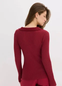 Feinstrickpullover mit schmückendem Kragen