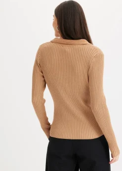 Feinstrickpullover mit schmückendem Kragen
