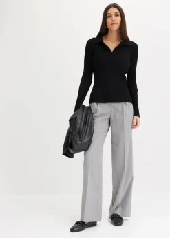 Feinstrickpullover mit schmückendem Kragen