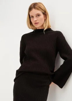 Feinstrickpullover mit Struktur