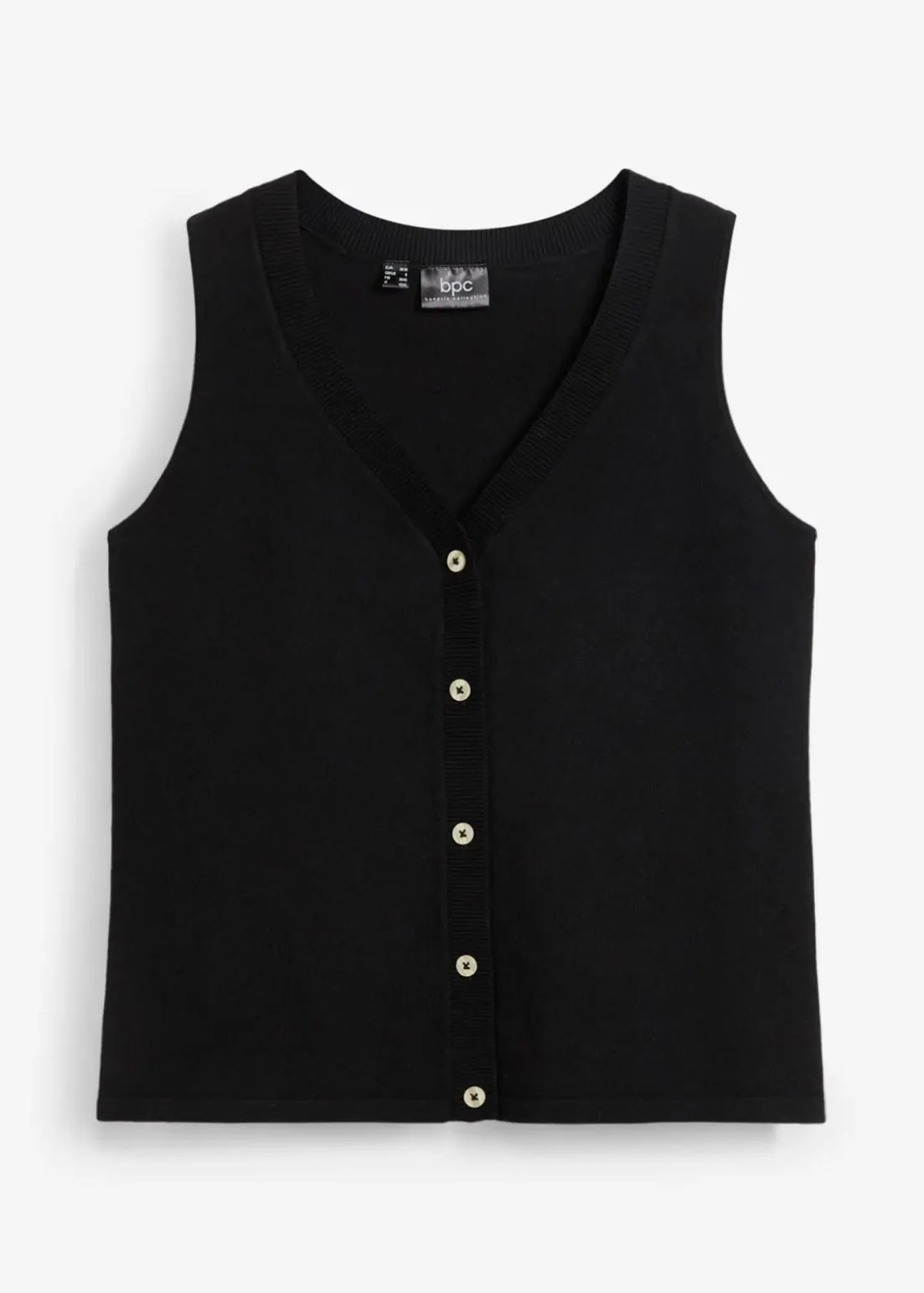 Feinstrick-Weste mit Knöpfen