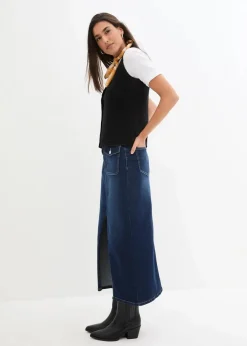 Feinstrick-Weste mit Knöpfen