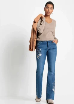 Flared Jeans Mid Waist, Stretch