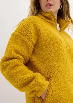 Fleeceshirt mit Stehkragen