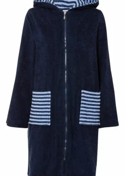 Frottee Bademantel aus Bio-Baumwolle mit Reißverschluss