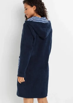 Frottee Bademantel aus Bio-Baumwolle mit Reißverschluss