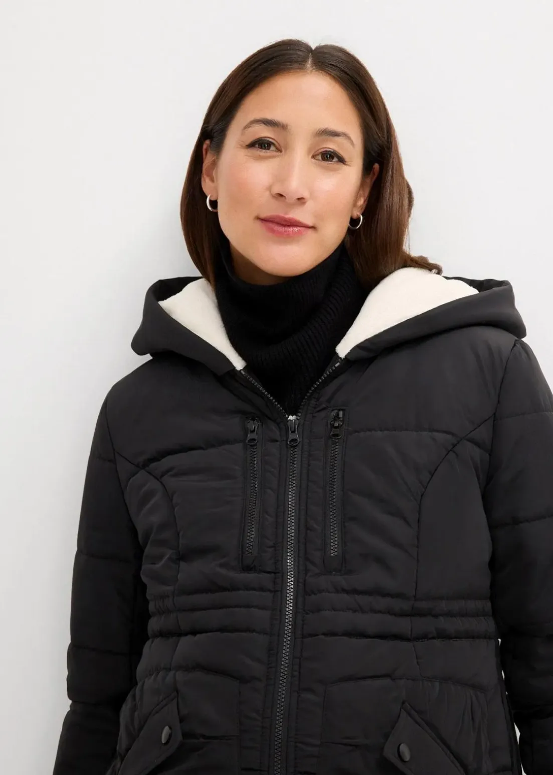 Gefütterte Umstandsjacke mit Baby-Einsatz