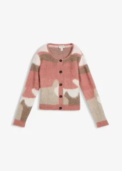 Gemusterte Strickjacke mit Knopfleiste