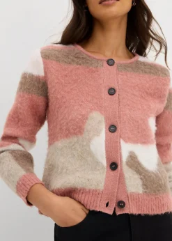 Gemusterte Strickjacke mit Knopfleiste