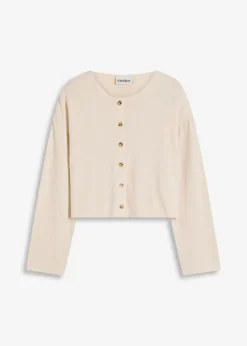 Gerippte Feinstrickjacke