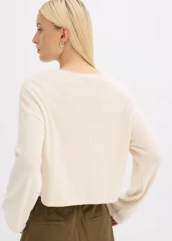 Gerippte Feinstrickjacke