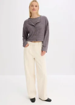 Gerippte Feinstrickjacke