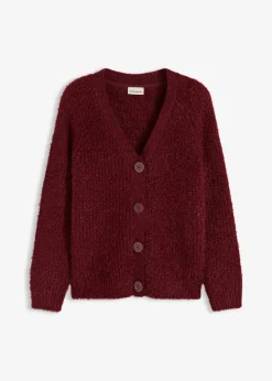 Gerippte Grobstrickjacke