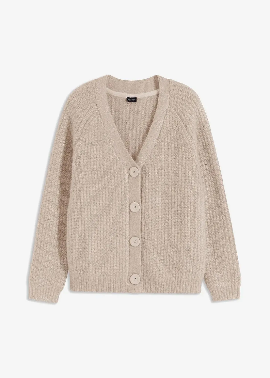 Gerippte Grobstrickjacke