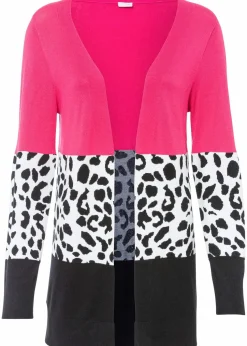 Gerippte Longstrickjacke