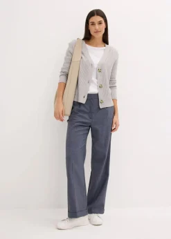 Gerippte Strickjacke