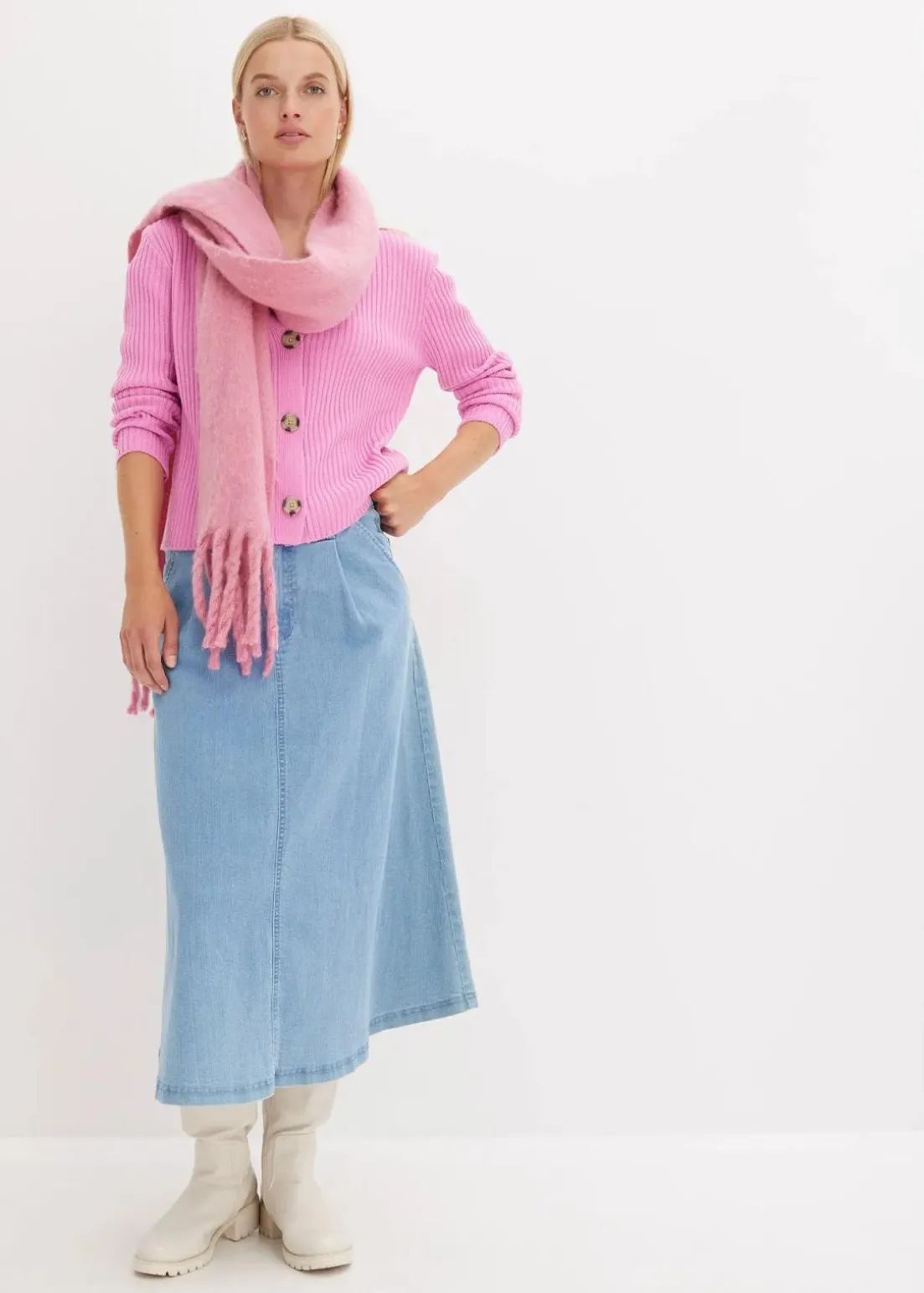 Gerippte Strickjacke