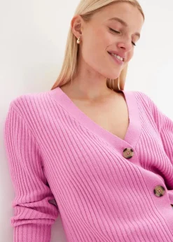 Gerippte Strickjacke