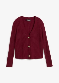 Gerippte Strickjacke